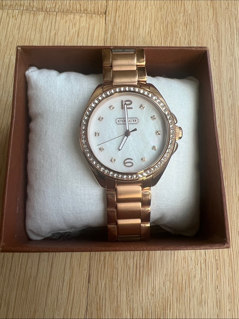 Coach Rose Gold Women's Bracelet Watch with Crystal Accents